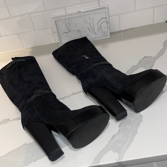 BALENCIAGA BLACK SUEDE BOOTS MADE IN ITALY SIZE 37 (7 US) - Picture 13 of 17